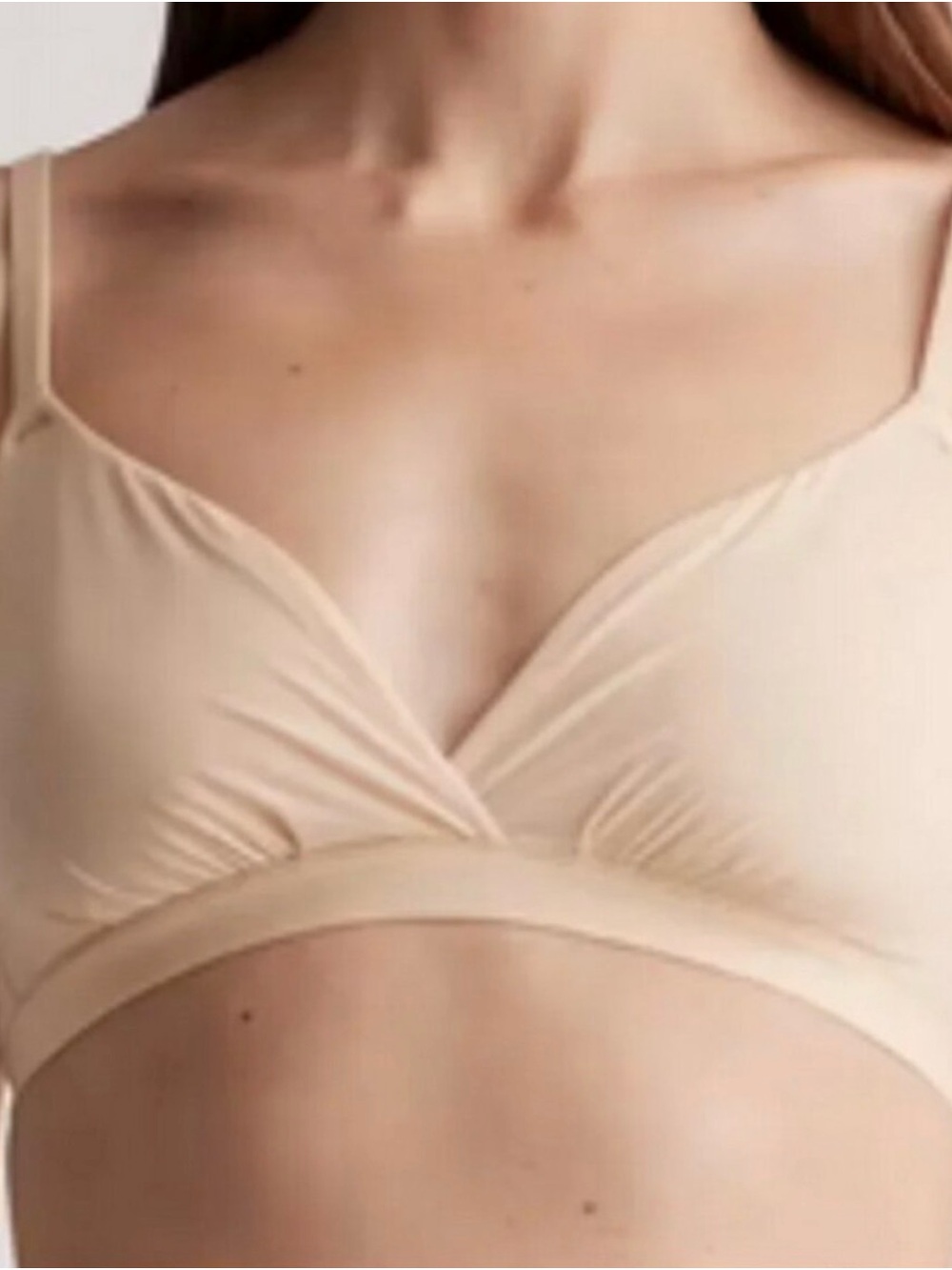 NWOT Quince Second Skin Crossover Bralette (2-pack) in Beige Size Medium